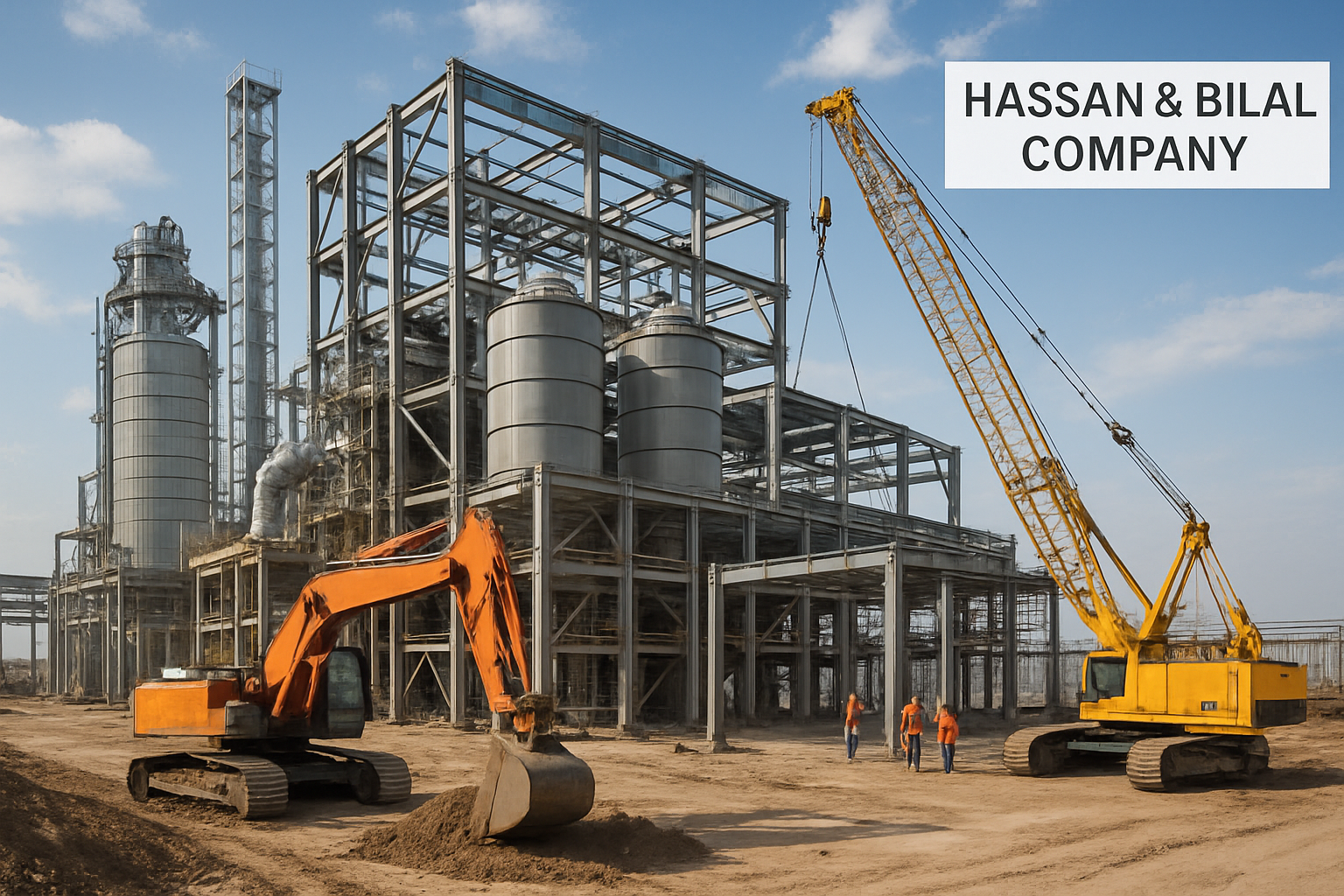 Industrial facility construction site handled by Hassan & Bilal Company