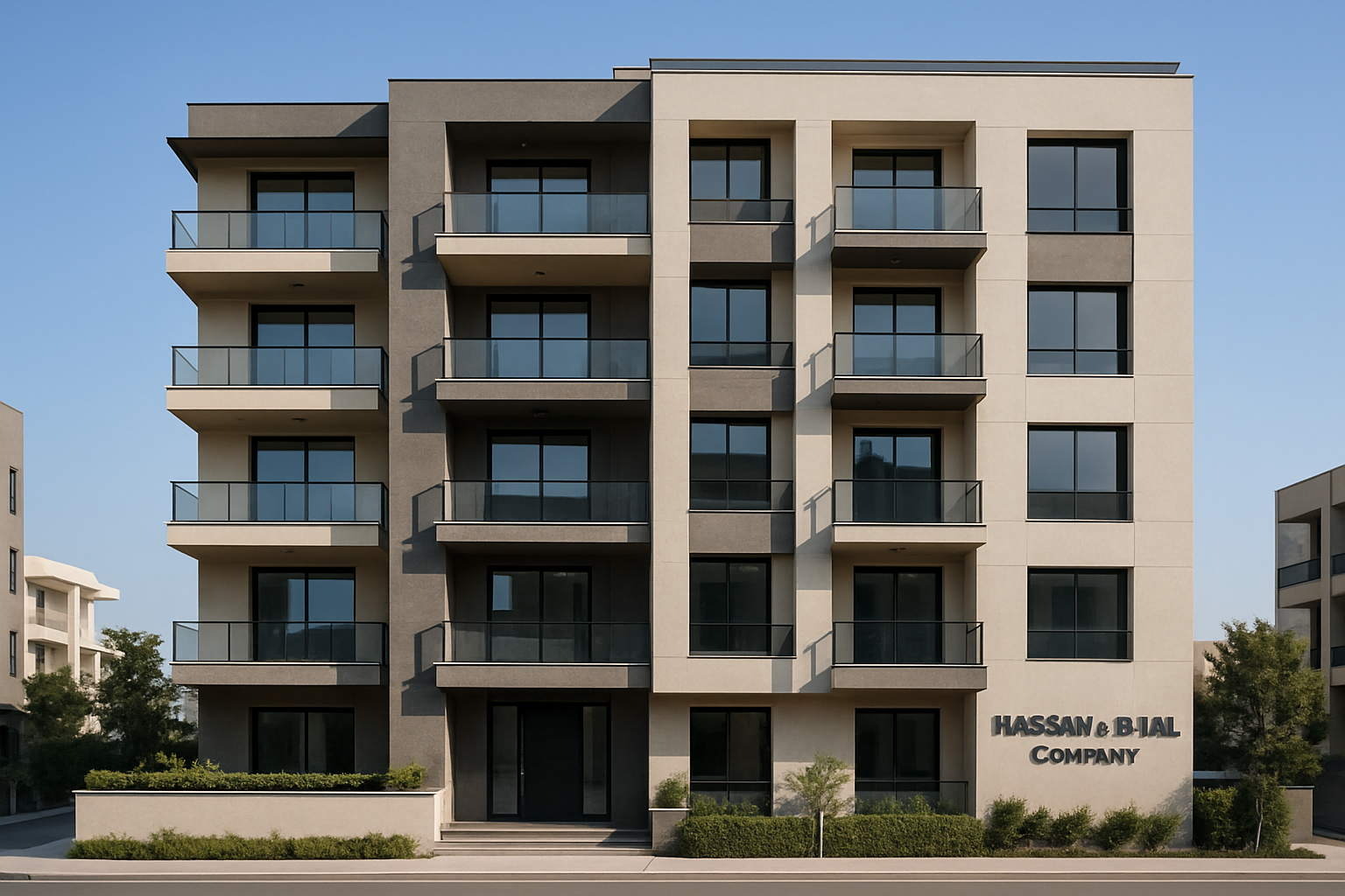 Modern residential building constructed by Hassan & Bilal Company